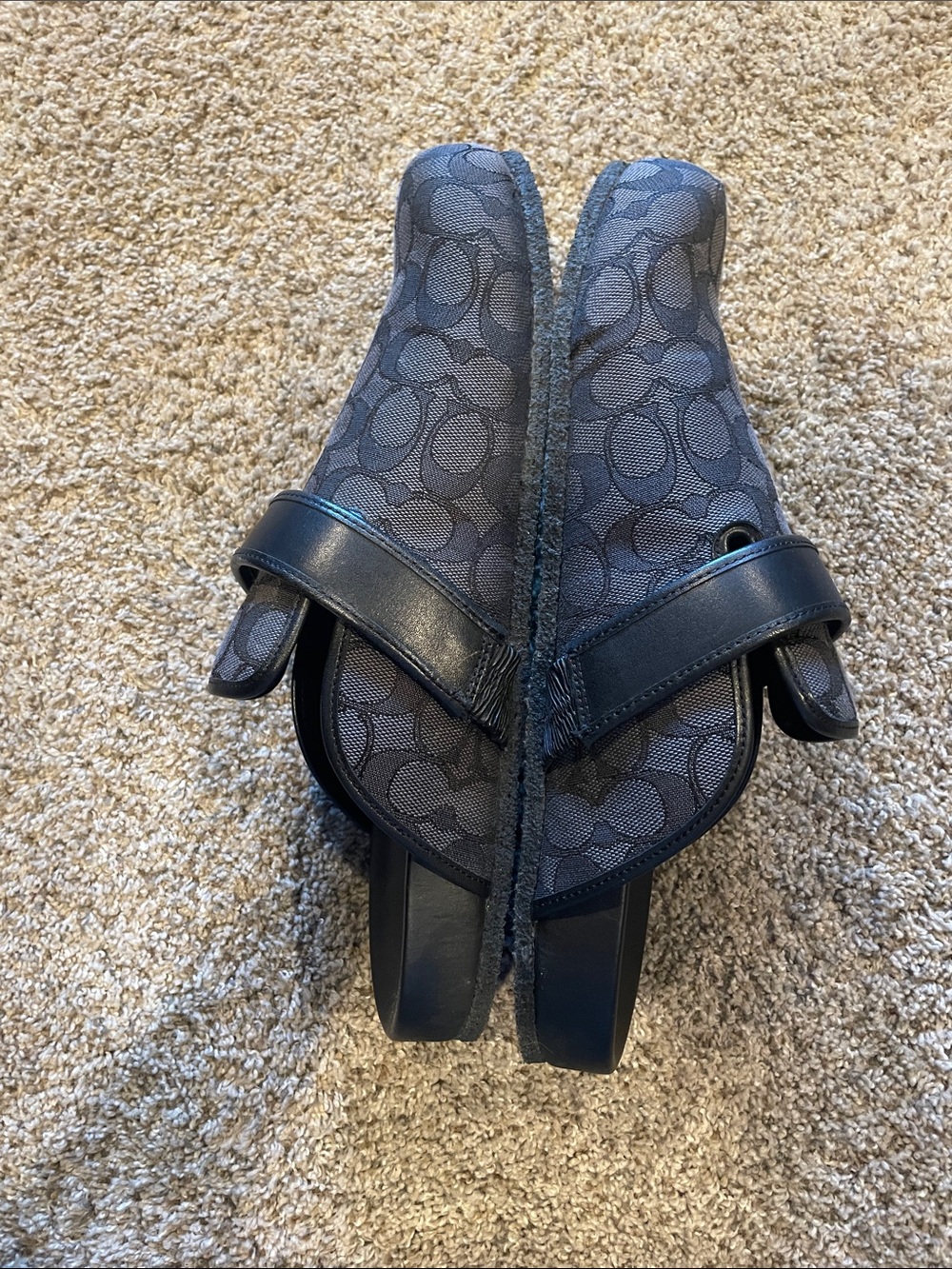Coach Gray Signature Slip-On Clogs with Black Strap - Picture 3 of 9